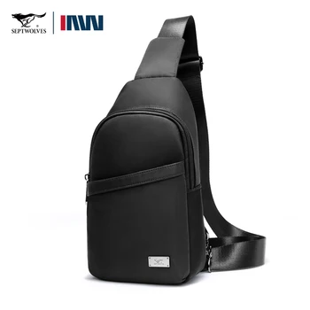 Septwolves Waterproof Fabric Men Sling Bag Business Travel One Shoulder Backpack Wear-Resistant With 7.9-Inch IPad Compartment 1