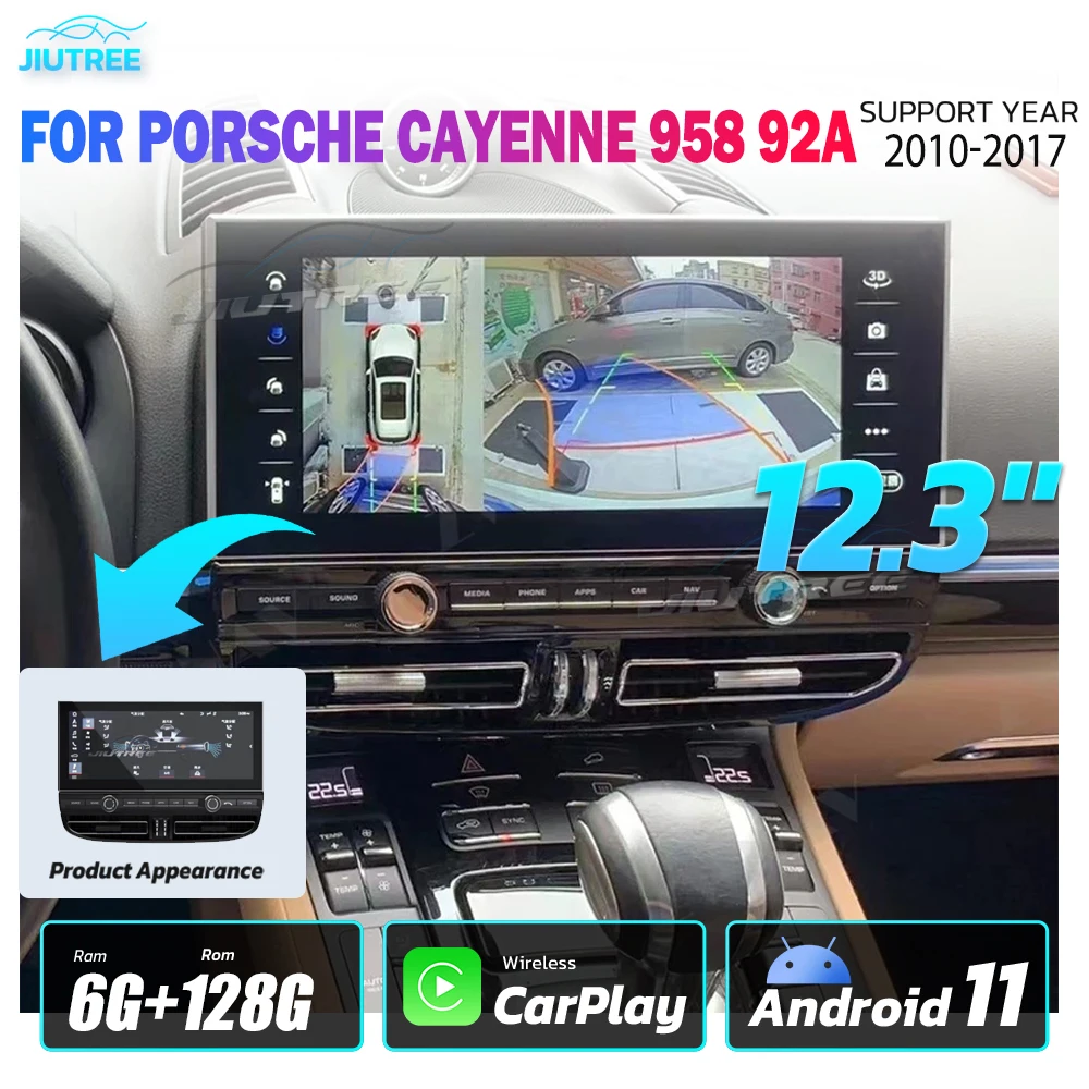 

12.3 inch Android11 For Porsche Cayenne 958 92A 2011-2017 Car GPS Navigation Multimedia Player 6+128G HeadUnit Auto Radio