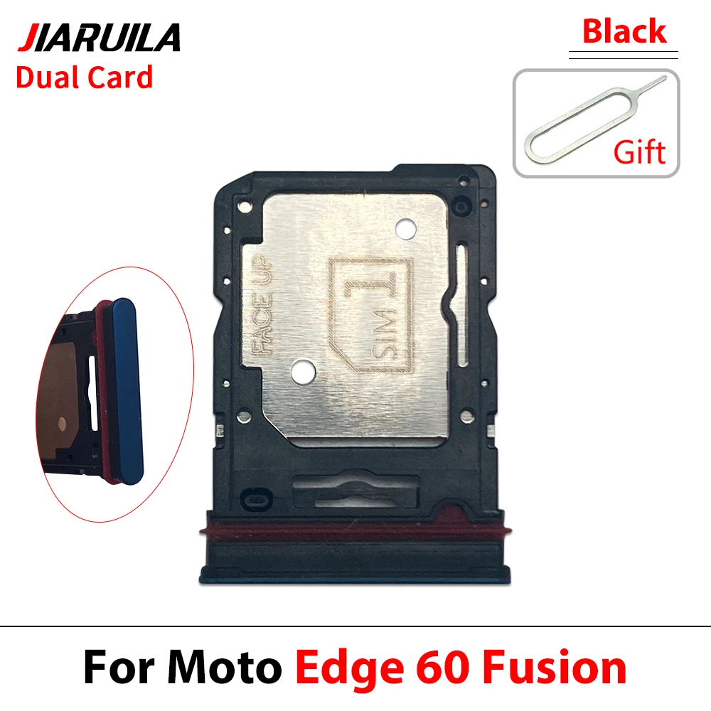 10Pcs, SIM 카드 트레이 서랍 홀더 모토 엣지 60 퓨전 60 프로 60 스타일러스용 싱글 듀얼 슬롯 교체 부품