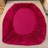 Soft Velvet Fitted Sheet with Elastic Bands Non Slip Adjustable Mattress Covers for Single Double King Queen Bed 160x200cm 4