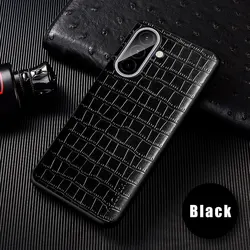 Luxury Slim Fit Leather Protective Phone Case for Galaxy A57 (Black)