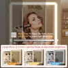 Makeup Vanity Set with Mirror and Light, Storage Drawer, Chair and Shelf, Adjustable Brightness Makeup Vanity with Light 3