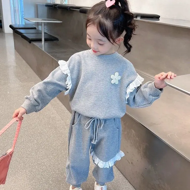 

Girls' Two-Piece Dress Children's Sports Suit Baby Sweater Trousers Fashionable Children's Clothing 2022 Spring and Autumn New
