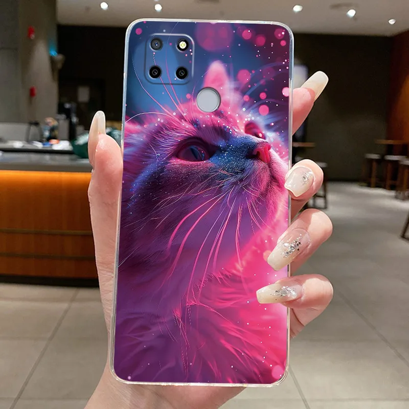 Aesthetic Cute Cat Astronaut Transparent Silicone Phone Case Cover