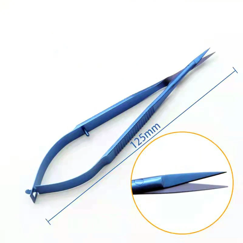 Description Picture 4 of itemTitanium/stainless steel Dental Scissors Ophthalmic Surgery Ophthalmic Instruments 12.5cm corneal scissors eyelid tools 1pcs