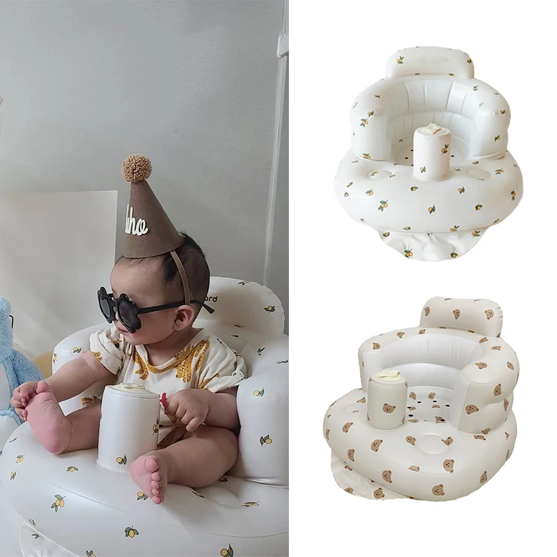 Children Baby Inflatable Sofa Puff Portable Bath Chairs PVC