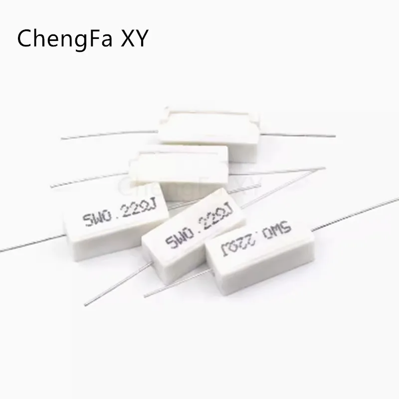 5W Ceramic Cement Resistor 5% 0.1R 0.5 1 2 3 4.7 10 20 50 100 Ohm 6.8k 0.25R 0.5R 3R 27R 12R 100R 1K 2K 3K 4.7K 5K 47K 51K 10pcs