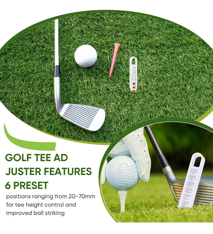 Golf Tee Height Adjuster Tees Holder Precision Adjustable Golf Tee Height Setup Tool Training Accessories White Black and Red