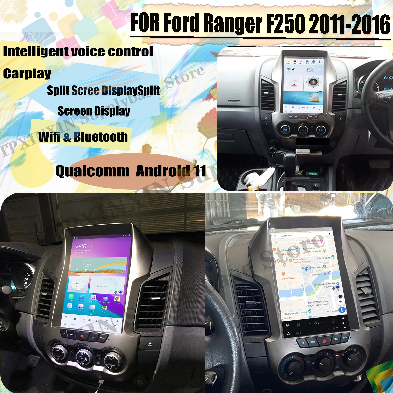 

LHD RHD экран Qualcomm Tesla Android 11 автомобильное радио 2 Din стерео приемник для Ford Ranger F250 2011 2012 2013 2014 2015 2016