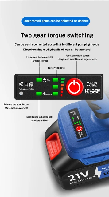 Pompa Trasferimento Carburante Kamanan - Elettrica Portatile 2,4 GPM, Per Benzina Diesel E Acqua - Foto 5