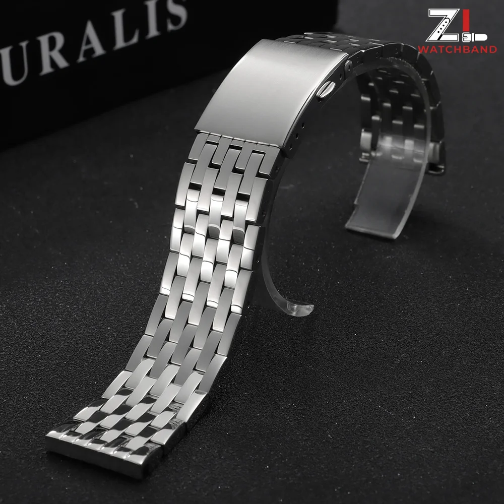 Premium Stainless Steel Watch Strap with Metal Folding Buckle - Versatile Sizing and Stylish Design