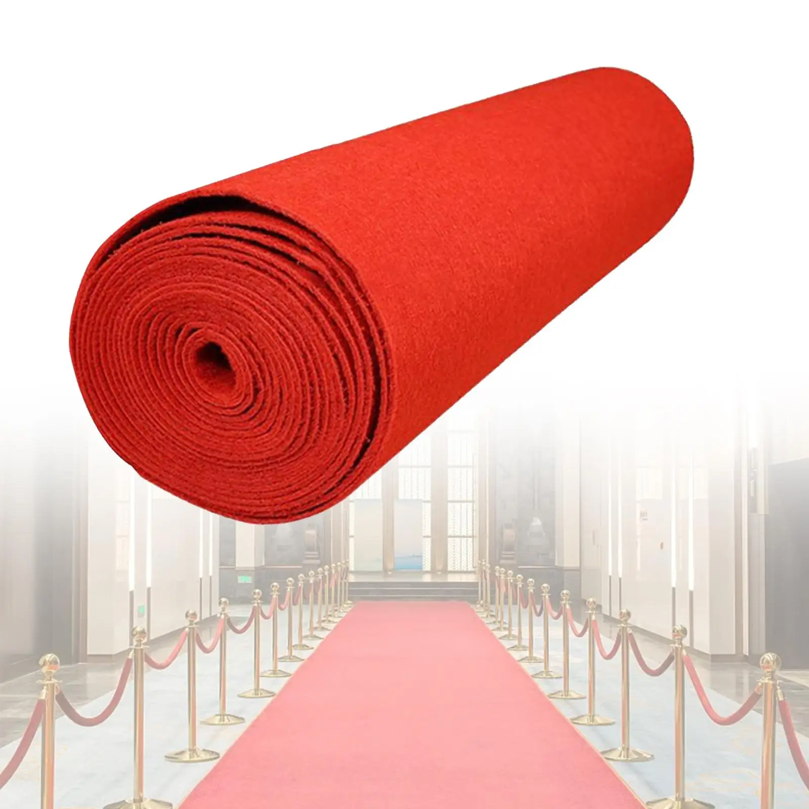 Red Carpet Runner Sturdy Walkway Red Carpet Anti Slip 1M Wide 20M Long for Hallway Baby Shower Event Anniversary Exhibition