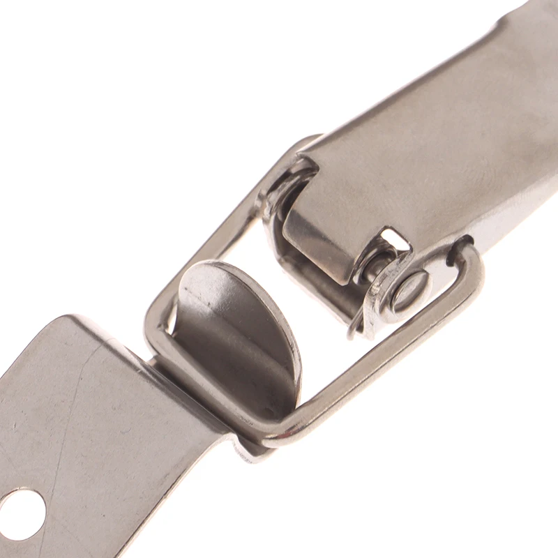 1 Set Cabinet Door Metal Clasps 90 Degree Box Closure Lock Duck-mouth Buckle Hook Spring Loaded Draw Toggle Hasps Clamp