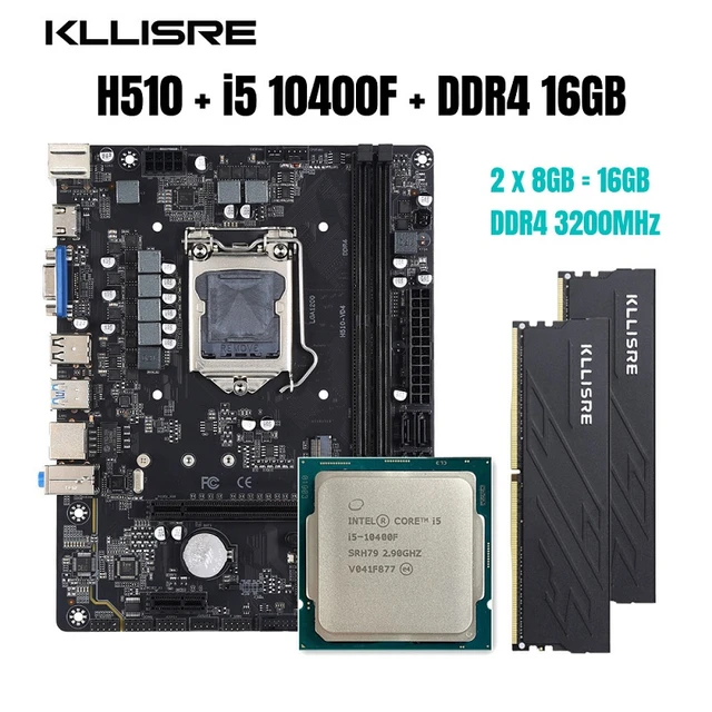 Kllisre-デスクトップPC用H510キット,Intel i5 10400f 2*8GB = 16GB