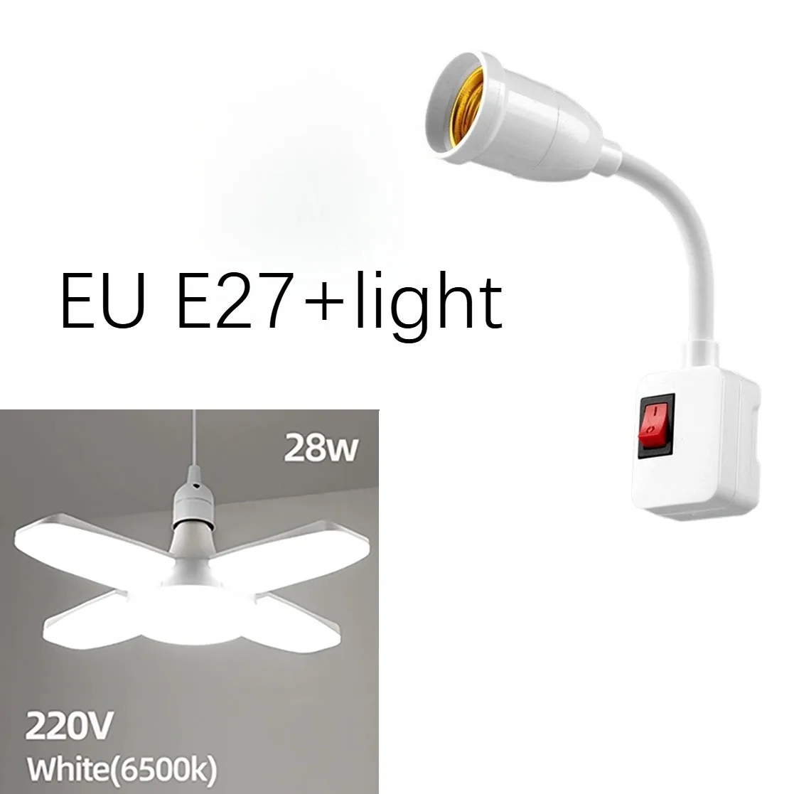 Foldable E27 Fan Shape LED Bulb - 28W Ceiling Light