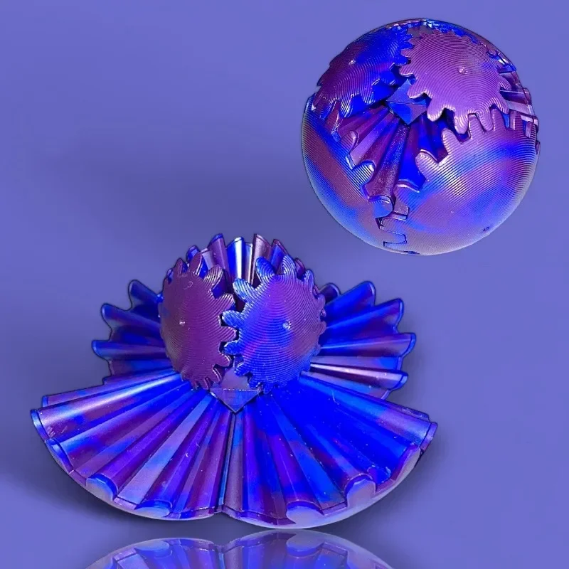 Gear Ball 3D Printed Fidget Toys Spin Ball or Cube thumbnail 6
