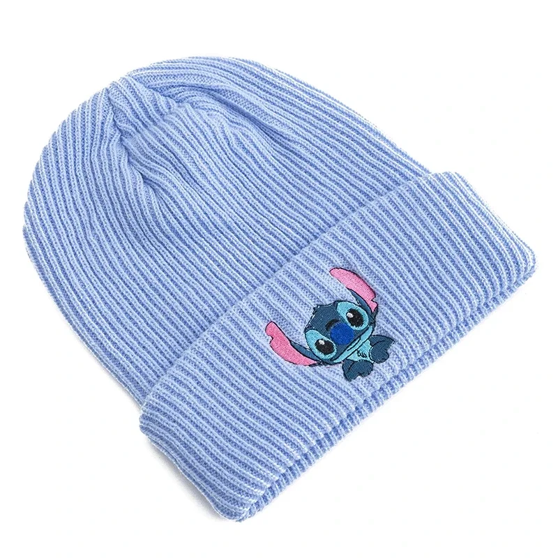 New Stitch Beanie Hat Women Cute Cartoon Winter Hat Gift For Adult Kids Warm Knitted Hat