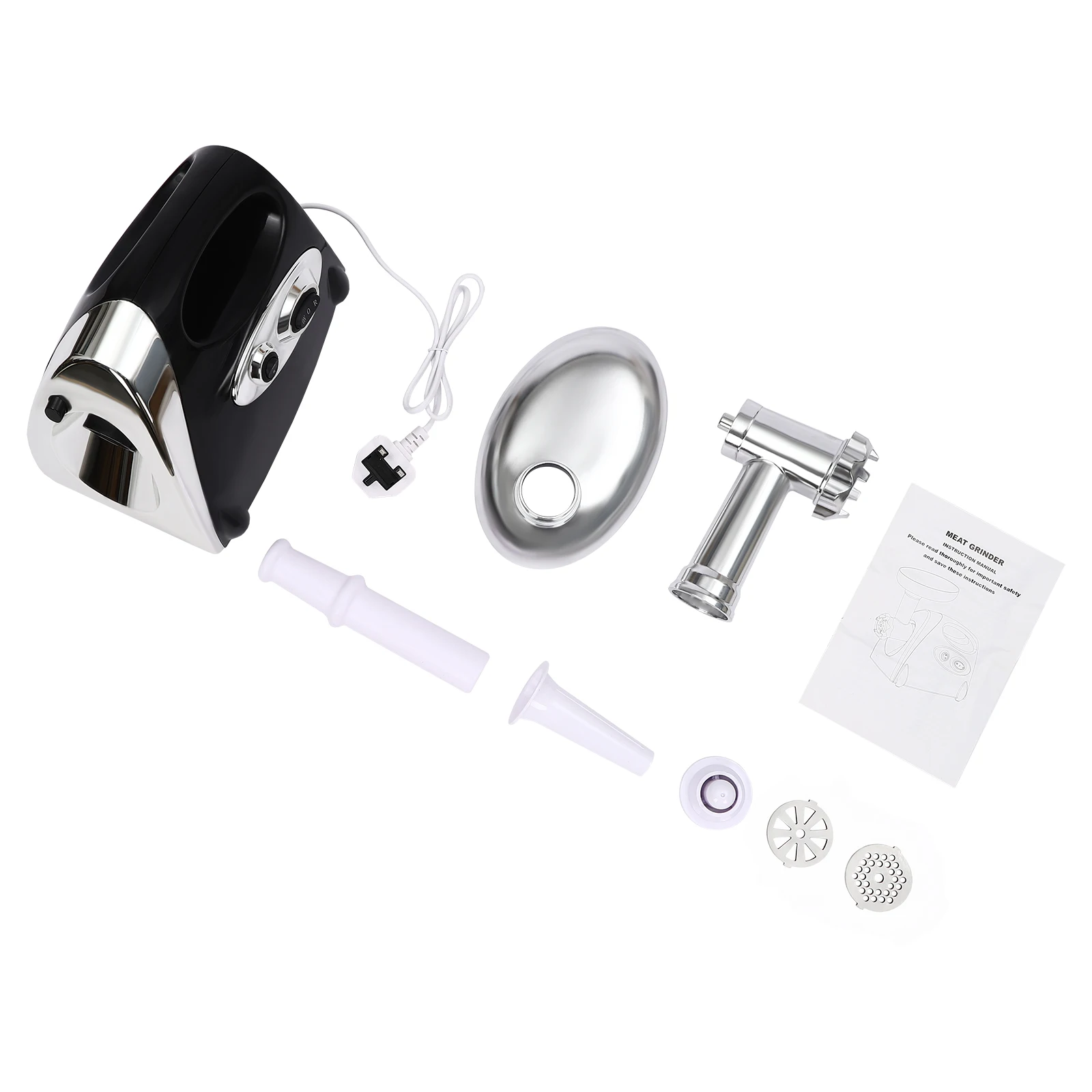 Electric Meat Mincer Grinder and Sausage Maker, 800W Food Grinding Mincing Machine Copper Motor, 3 Different Cutting Plates