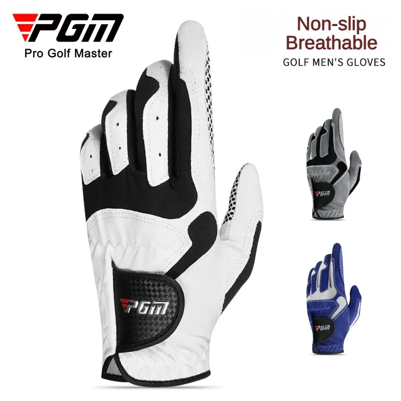 

PGM Golf Gloves Sports Men Gloves Microfiber Cloth Single Non-Slip Professional Full Finger Gloves Golf Gloves Men
