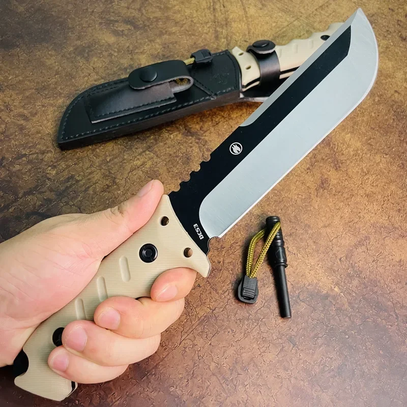 

Tactical Military Camping Knife 9Cr15Mov Blade Outdoor Survival Hunting EDC Full Tang Fixed Blade Knives Self Defense Tool