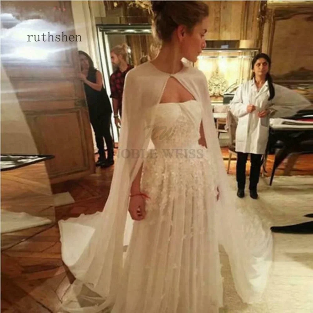 Wedding Cape Chiffon Jackets Bridal Long Cloaks Plus Wraps Customized
