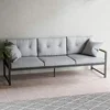 Modern Outdoor Metal Sofa with Plush Cushions and Throw Pillows Patio Porch Deck Yard Mix and Match Seating and Tables Charcoal 1