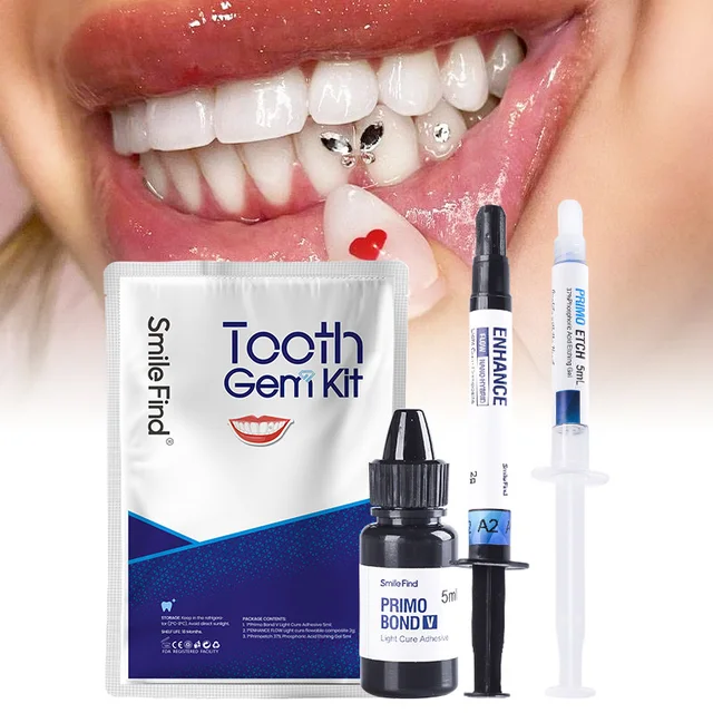 Diy Tooth Gem Kit Diamond Glue Set Jewelry Crystal Teeth Decorations  Bonding Agent Etching Gel Light Cure Orthodontic Adhesive - AliExpress