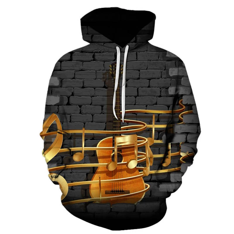 Men's And Women's Latest Musical Instrument Guitar 3d Printing Hoodie