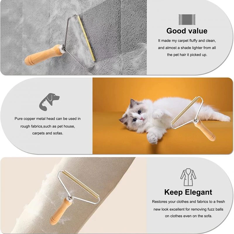 2PCS Portable Pet Hair Remover Brush Manual Lint Roller sweaters Sofa Clothes for For Animals Dogs Cats Scrapers cleaning tools