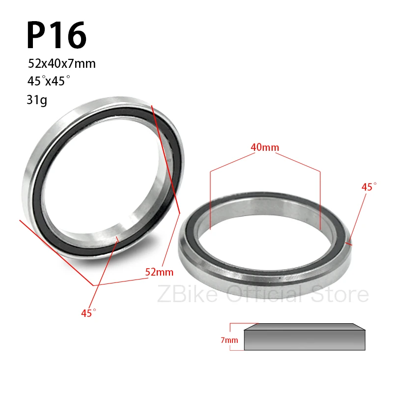 Bike Headset Bearings ZBike Brand 41-52mm Bike Headset Bearing Universal Bicycle Bearing MTB Road Scooter Bearings Bike Fork Washer Stem Spacers Part