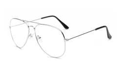 Sleek Gold Shield Unisex Clear Eyeglasses Frames (C3 silver)
