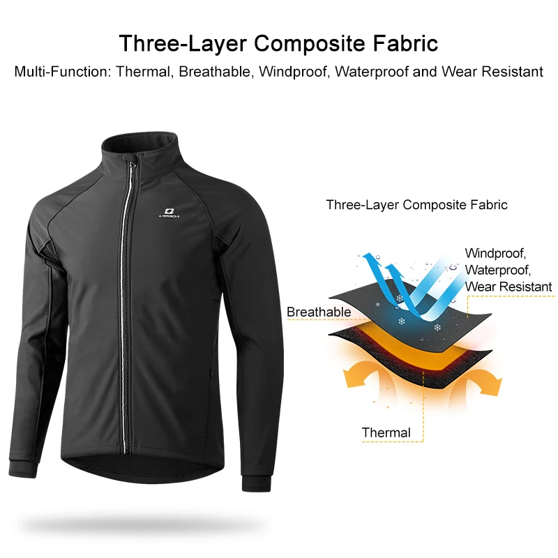 LAMEDA Men&lsquo;s&rsquo; Cycling Jackets Lightweight Winter Bike Windbreaker Bicycle Jacket Man Reflective Strips MTB Cycling Clothing
