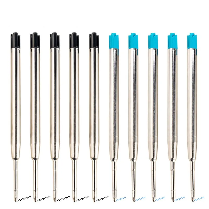 

10Pcs Pen Refill Different Metal Ballpoint Pen Refills Office School Stationery Gifts Pen Choose Blue black refills Pen Sale