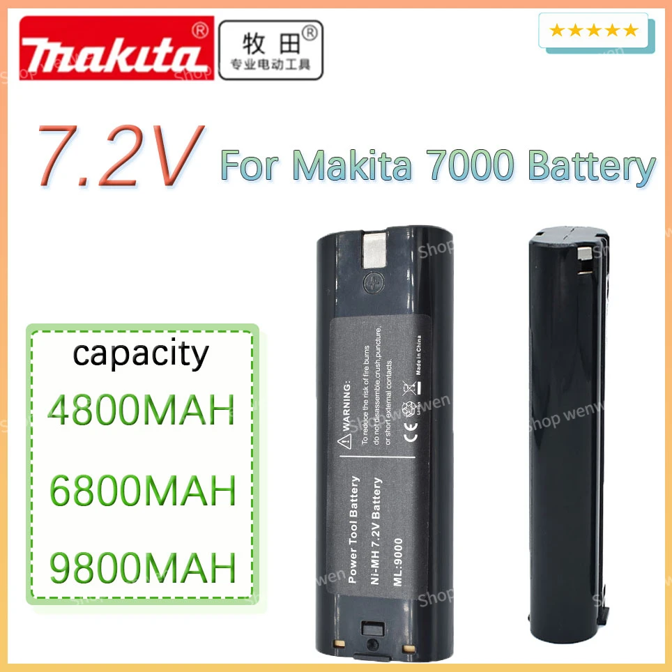 

7.2V 6800mAh Ni-MH Replacement Battery For Makita 7000 7002 7033 191679-9 192695-4 632002-4 632003-2 7.2V Battery L50 192532-2