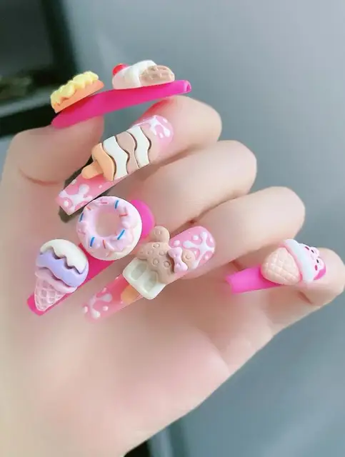 Cupcake Candy 3D Nail Art Manicure