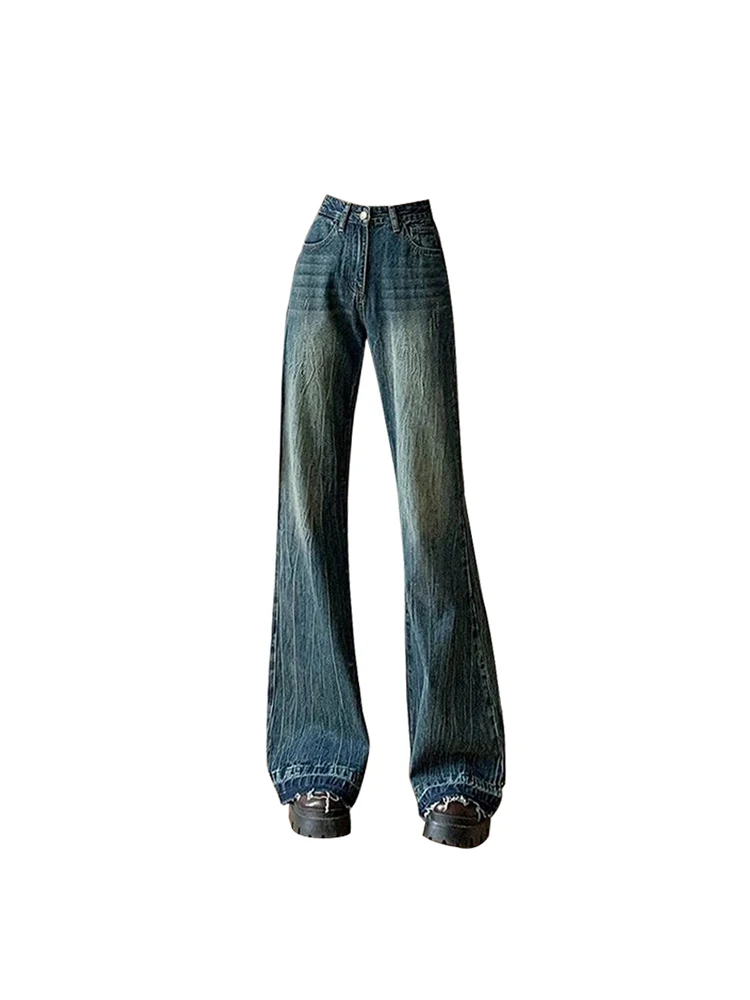

Women's Baggy Jeans Vintage Blue High Waist Denim Trousers 2000s Harajuku 90s Korean Y2k Large Size Wide Leg Pants Clothes 2023