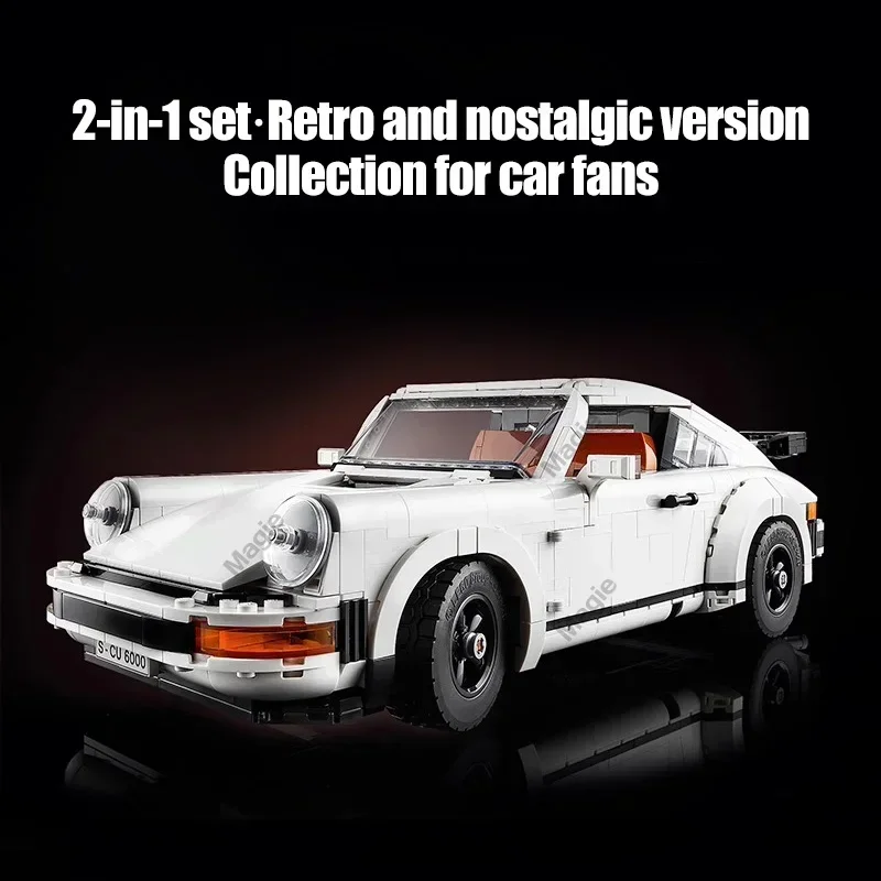 Building Block Toys Craft Toys 1458pcs Technical Retro Car Model Building Blocks Set 2in1 Race Classic Model Kit DIY Christmas Gift