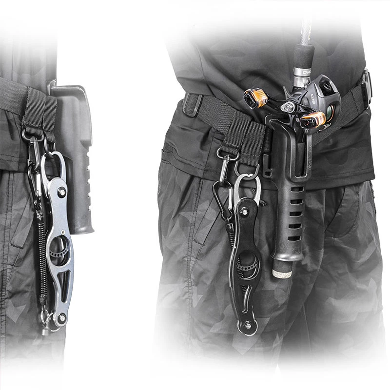 Fishing Rod Hip Holster - Hands-Free Waist Belt Holder For Wading, Surf & Bank Fishing - Quick Draw Design