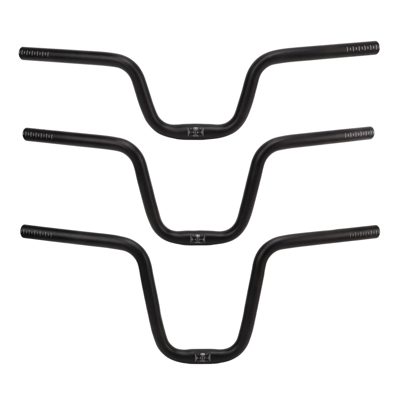 Mountain Bike 25.4mm Diameter 580mm Extra Long Handlebar Aluminum Alloy Folding Road Bike Riser Handlebar Bike Acessories