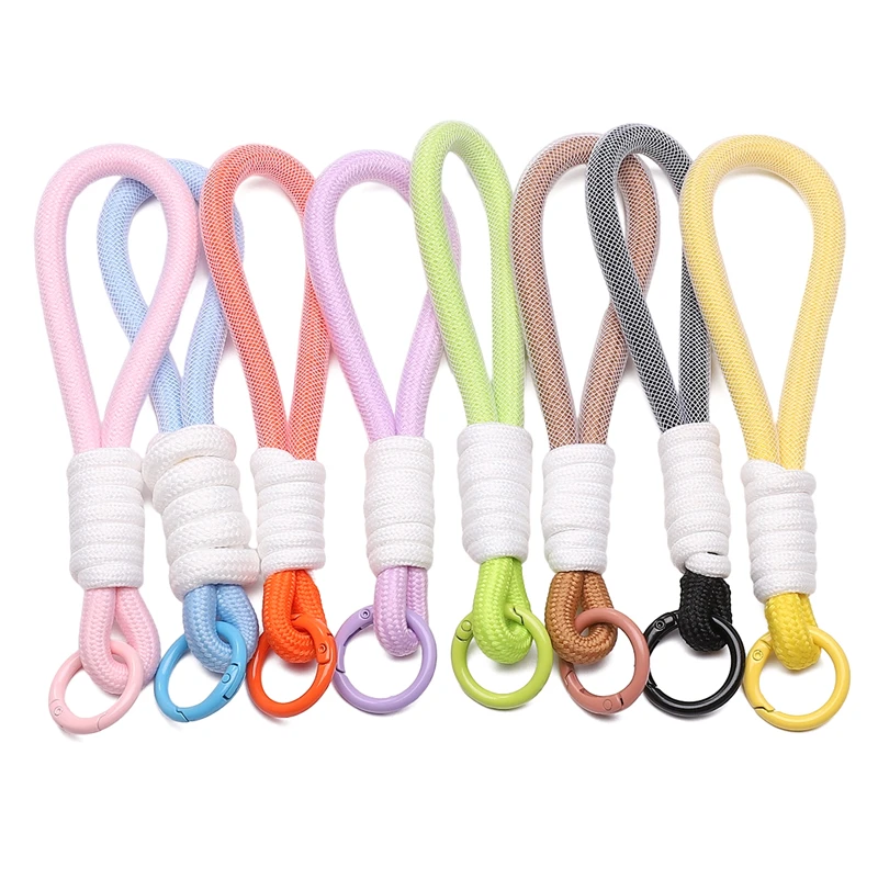 Reine Farbe Gewebt Handy Lanyard Net Tuch Stil Wasser Flasche Schlüsselbund Ring Kreative Auto Schlüssel Hängende Dekoration ﻿ – Detail 7