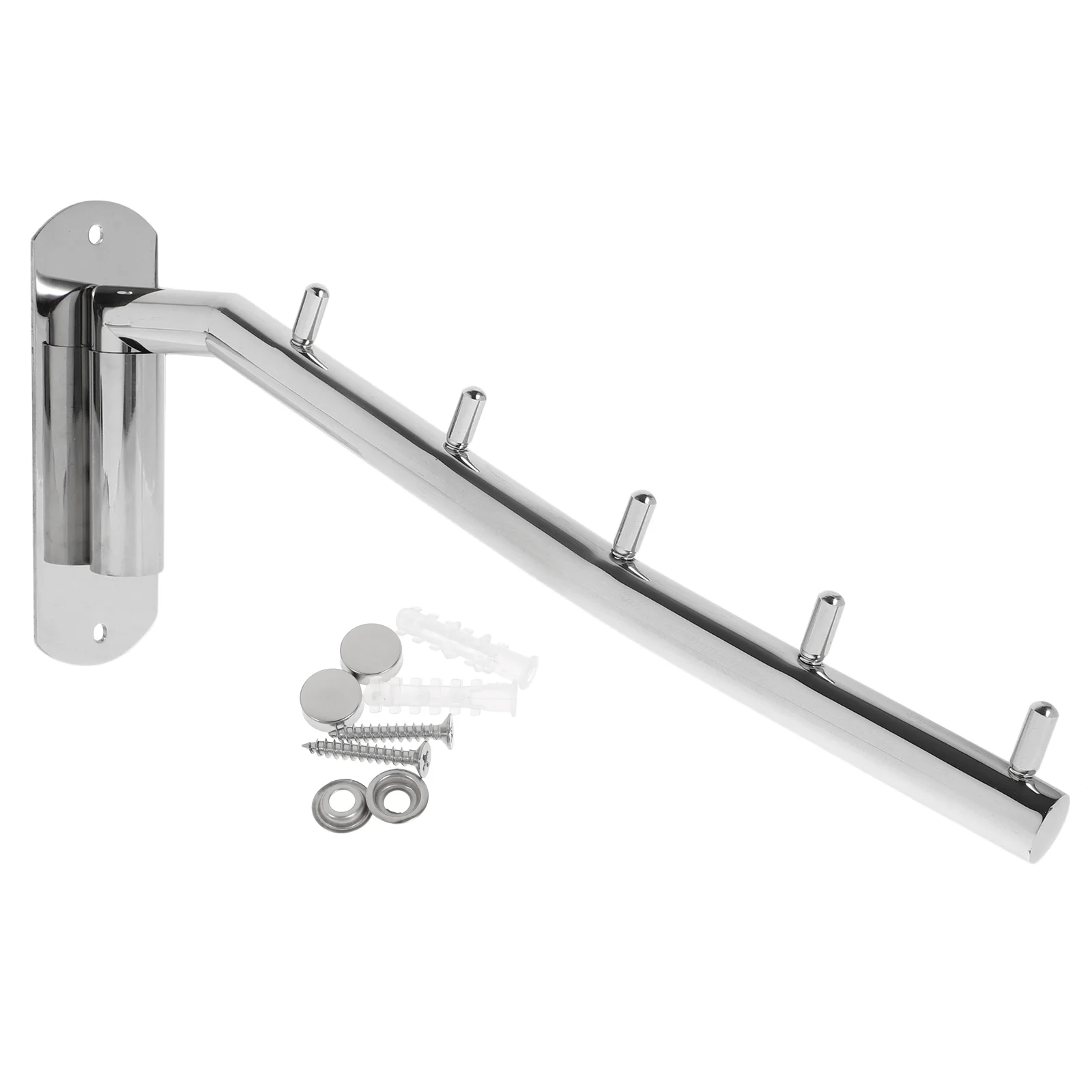 

Wall Mounted Clothes Hanger Rack Rotatable Stainless Steel Clothes Organizer with Swing Arm Holder For Home Hotel