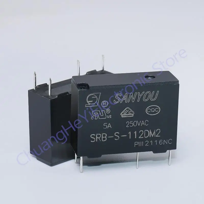 SANYOU 릴레이 SRB-S-105DM2 SRB-S-112DM2 4PIN 5V 12V 24VDC 5A250VAC 정상 열림 교체 세트 SRB-S-124DM2