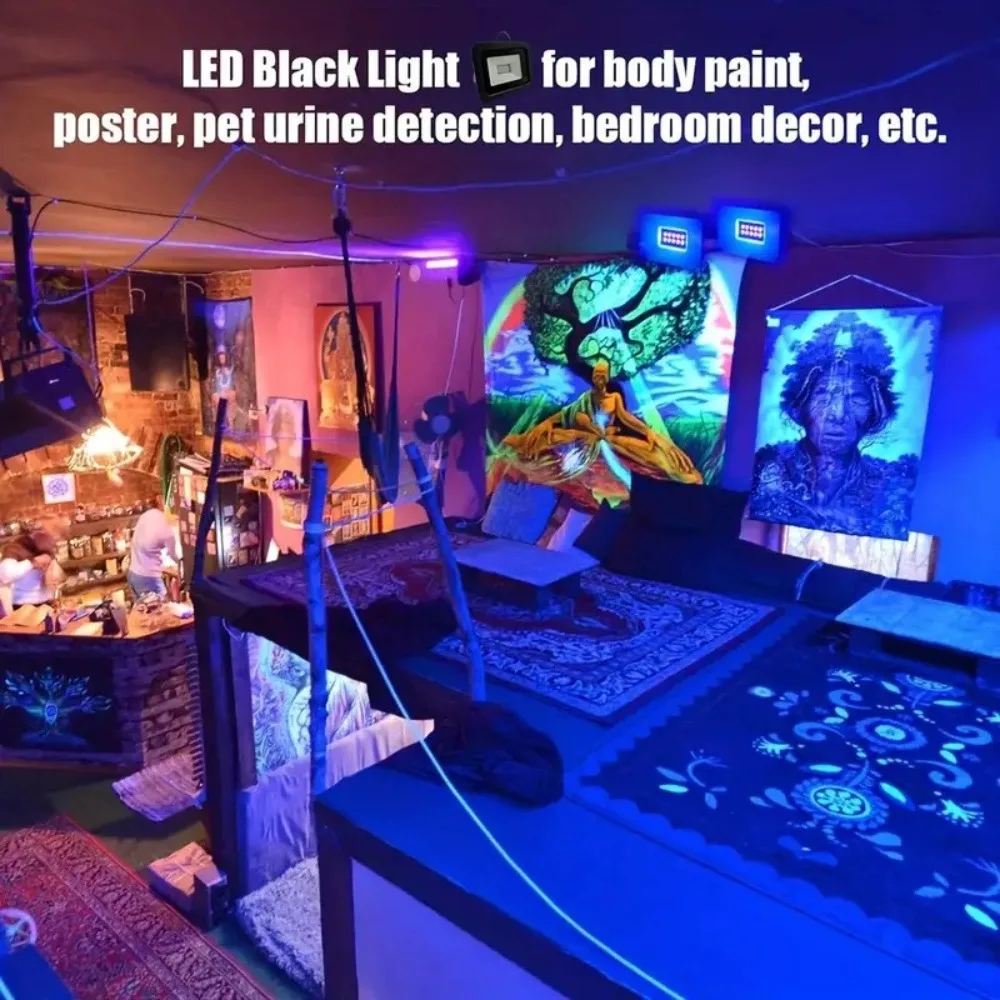 항균 5V USB UV LED 투광등 고출력 10W UVA 투광등 방수 휴대용 UV 형광등 분위기 조명