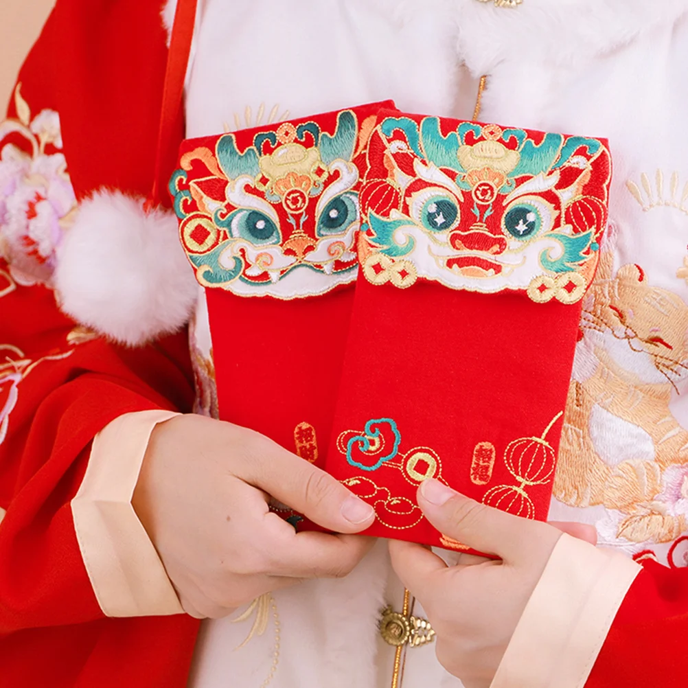 Bolsa de dinero de lona roja, bolsa de dinero decorativa, paquete rojo de Año Nuevo