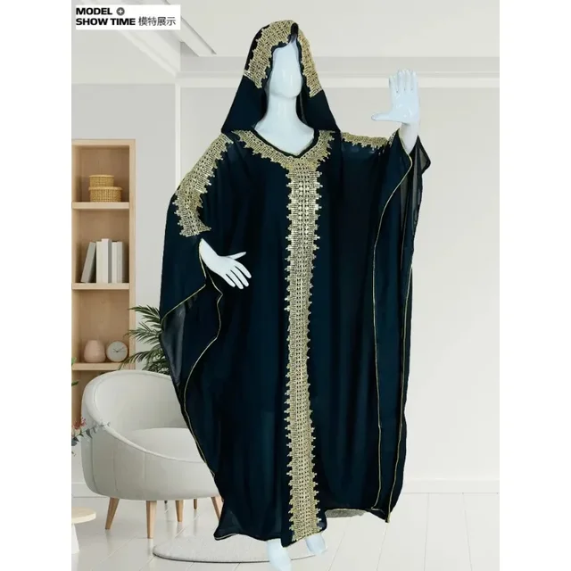 Eid à capuche Abaya femmes musulmanes Boubou Djellaba longue robe Maxi dubaï caftan africain Islam maroc Caftan vêtements africains