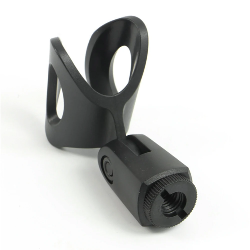 1PCS Microphone U-Shaped Clamp Clip Bracket Accessory 3/8 Screw Plastic Clip Flexible Microphone Bracket Mount Black