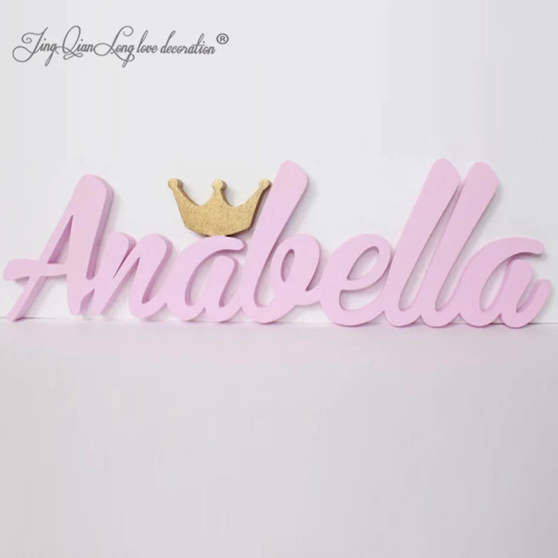 

Custom Girl Name Sign with Princess Crown for Nursery Wall Decor or Birthday Name Plaque, DIY Toy Box