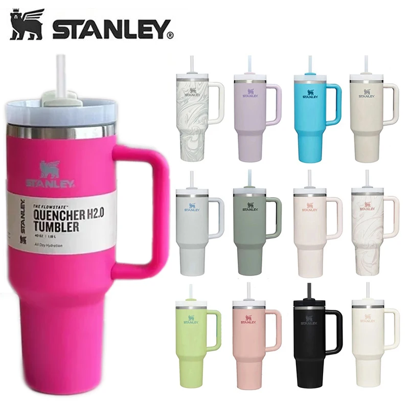 

Stanley Quencher H2.0 Stainless Steel Vacuum Insulated Tumbler with Lid and Straw 40oz Thermal Travel Mug Coffee Cup with Straw