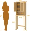 Rattan Over The Toilet Storage Cabinet, Adjustable Shelf, Behind Toilet Cabinet,Bathroom, Laundry, Wood Rack, Natural 2