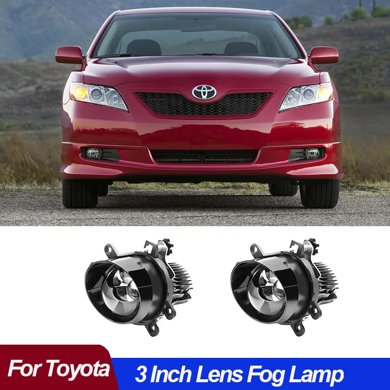 Toyota Camry/Sienna/Solara/Tacoma/Venza/Yaris/RAV4 플러그 앤 플레이 자동차 액세서리 용 2PCS LED 프로젝터 렌즈 3 인치 안개등